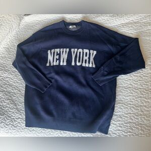 Classic Navy Blue 'New York' Sweater 1x